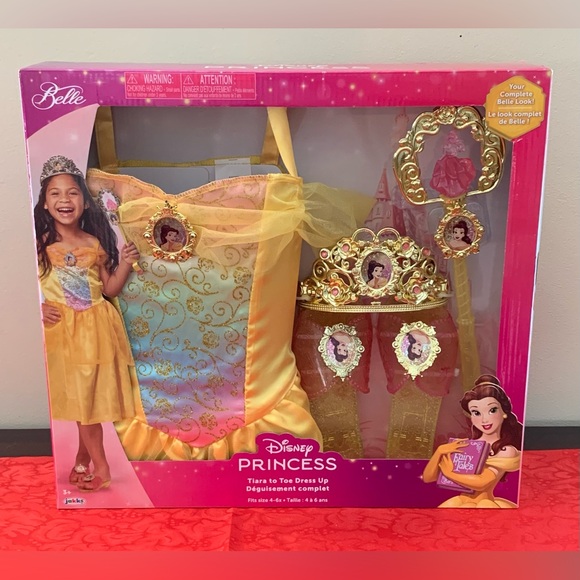 disney princess tiara to toe dress up Disney Other | Disney Princess Belle-Tiara To Toe Dress Up Set | Color: Pink/Yellow | Size: 4-6x